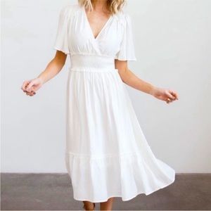 Baltic Born Rachel White Midi Dress